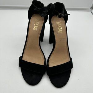 EO Womens Drash Black Chunky Heels Shoes 7.5 7 1/2